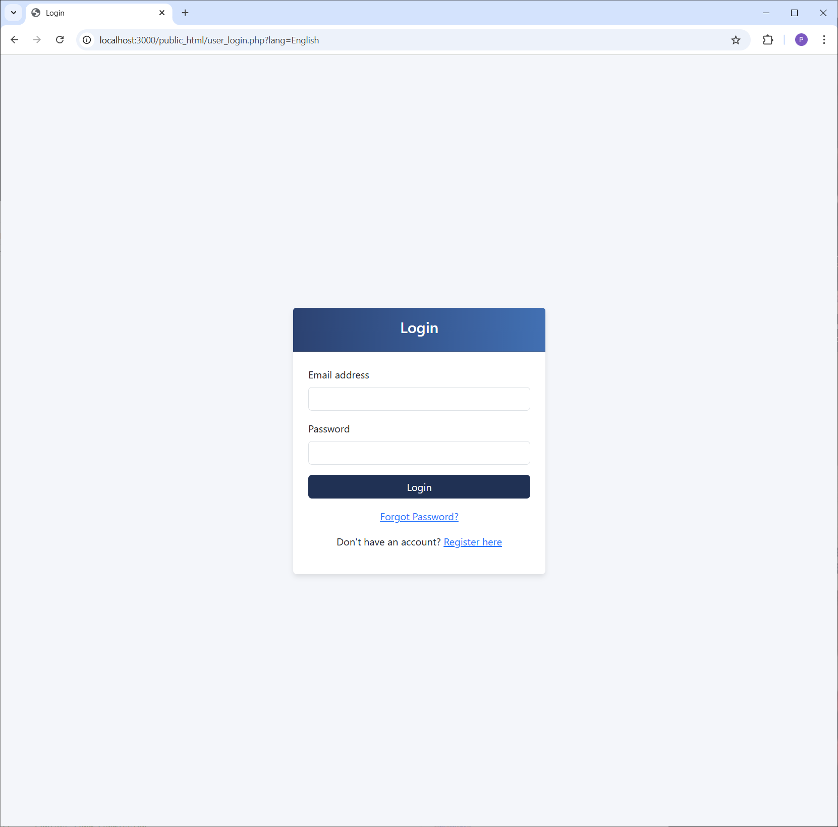 Forgot Password Link