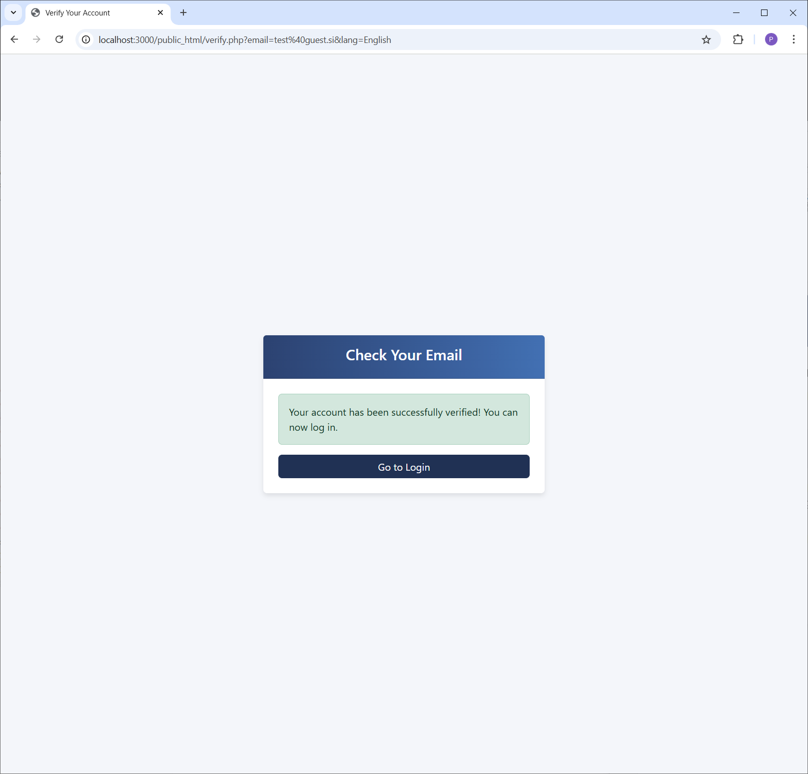 Registration complete